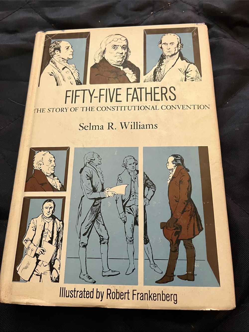 Fifty-Five Fathers by Selma R. Williams — Beige & Blue Illustrated Hardcover